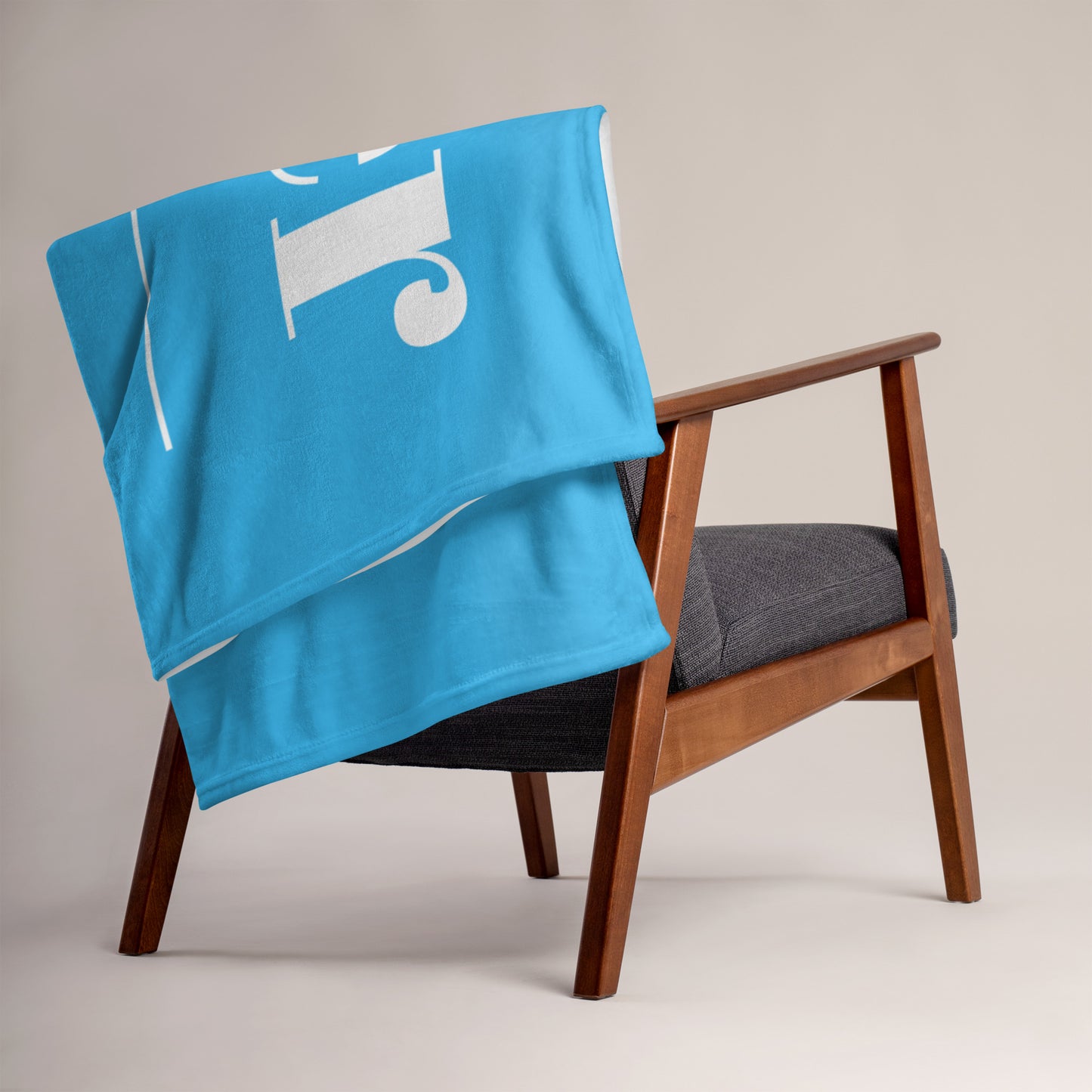 Prayer velvety soft throw blanket - Turquoise/White