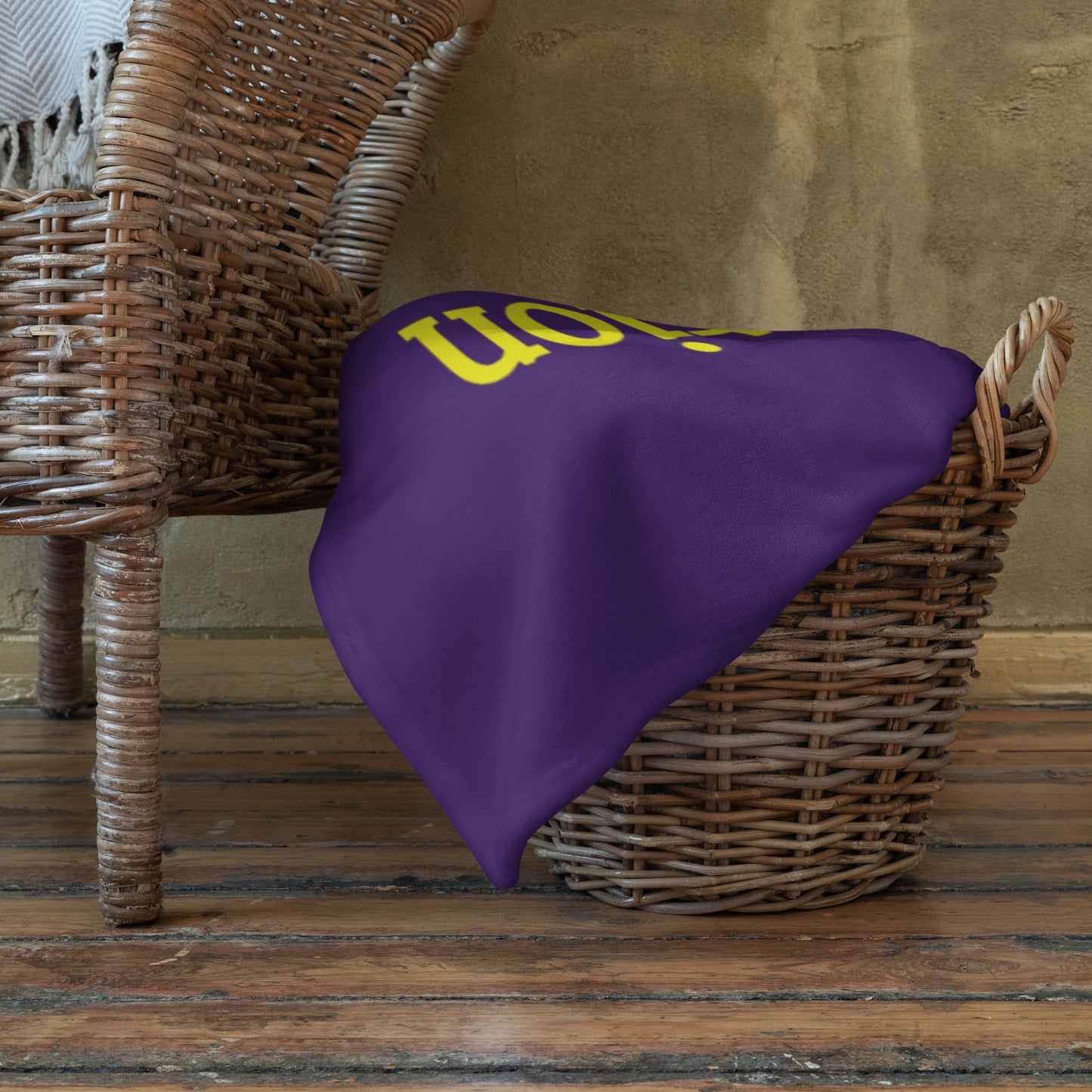Prayer velvety soft throw blanket - Purple/yellow