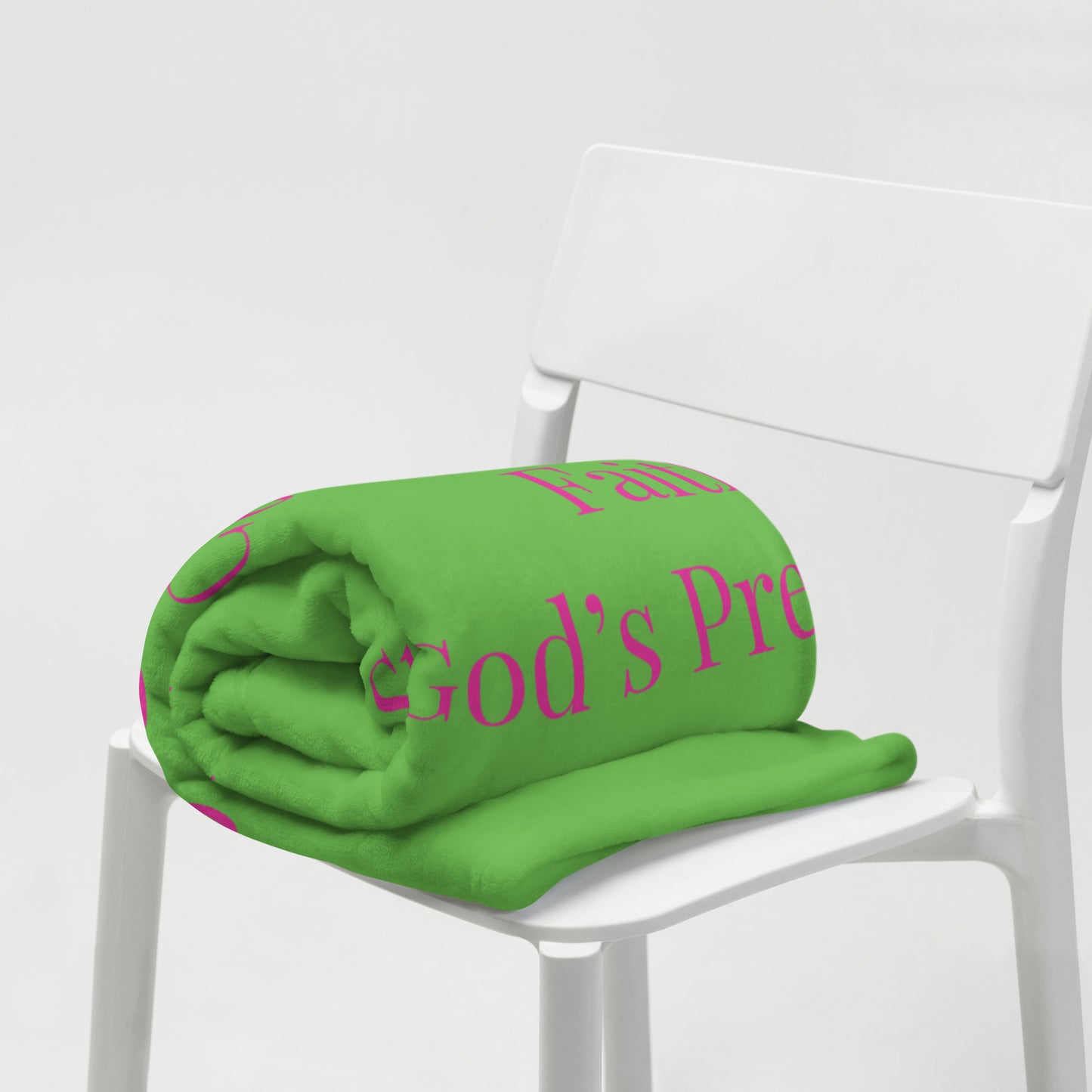 Prayer velvety soft throw blanket - Pink/Green