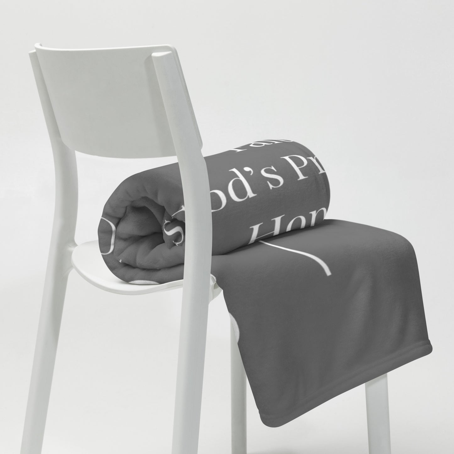 Prayer velvety soft throw blanket - Grey/White