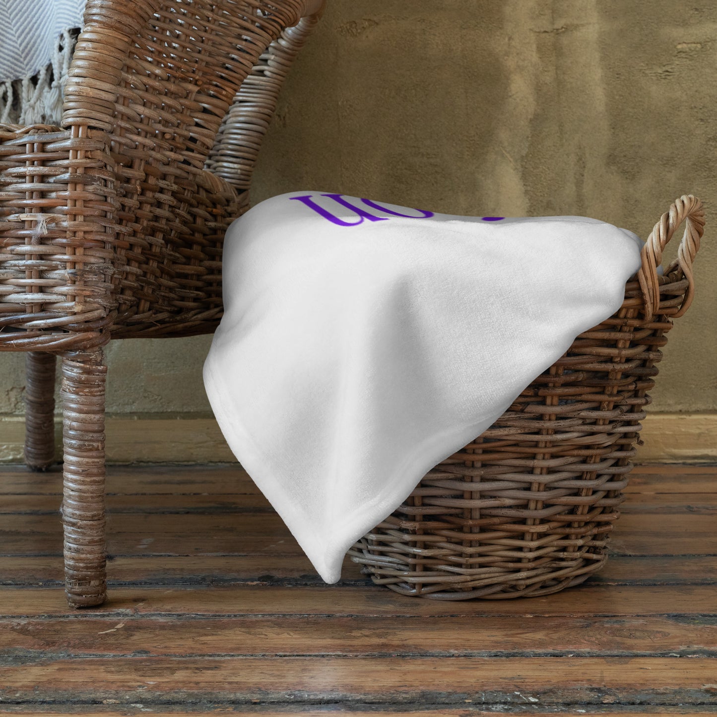 Prayer velvety soft throw blanket - White/Purple