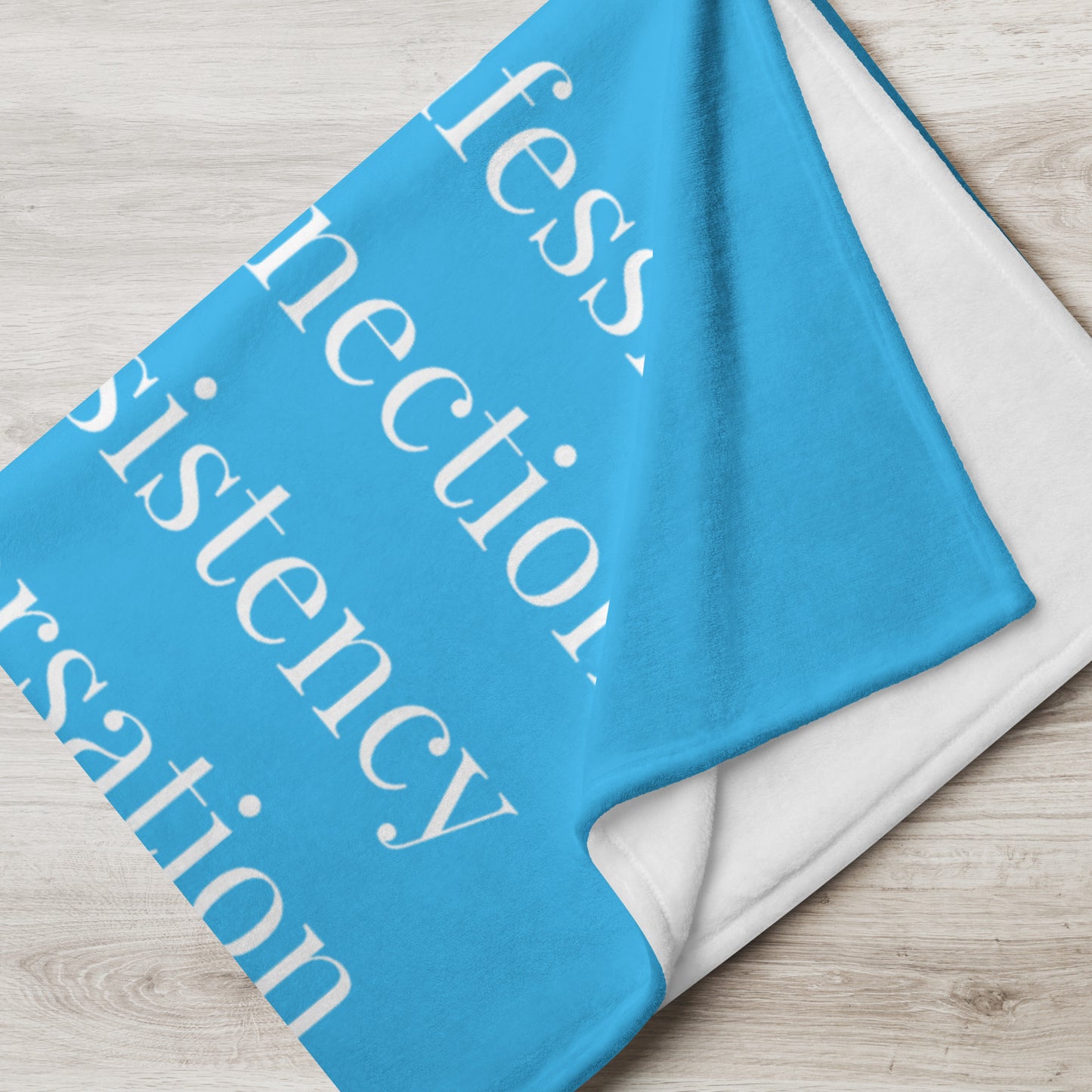 Prayer velvety soft throw blanket - Turquoise/White