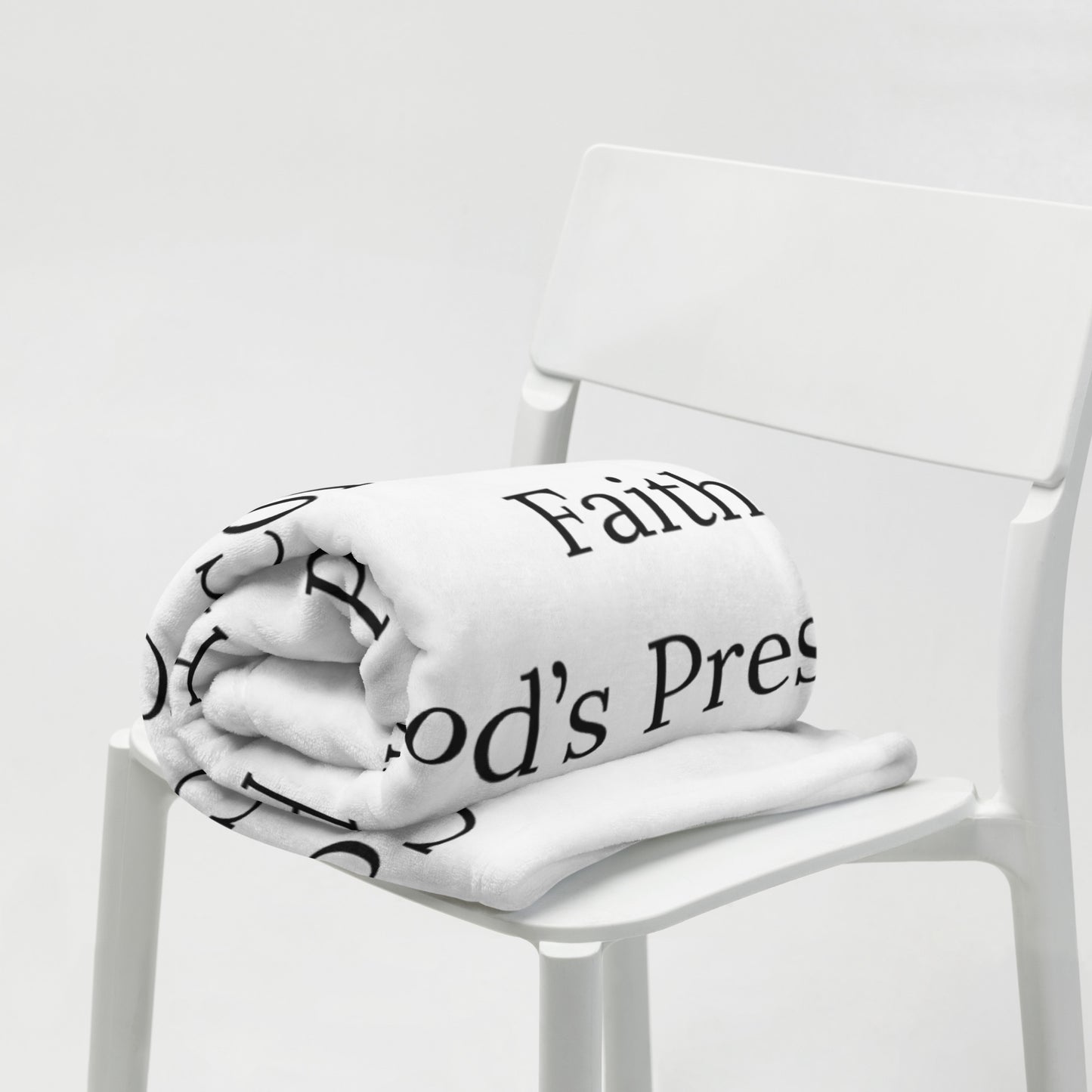 Prayer velvety soft throw blanket - White/Black