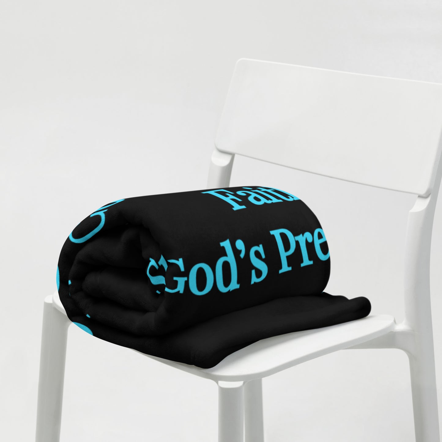 Prayer velvety soft throw blanket - Turquoise/Black