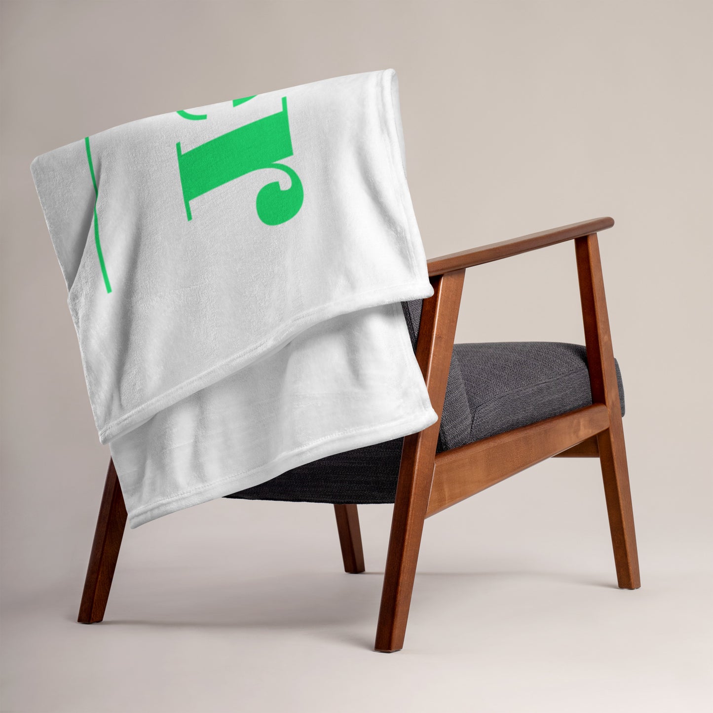 Prayer velvety soft throw blanket - Green/White