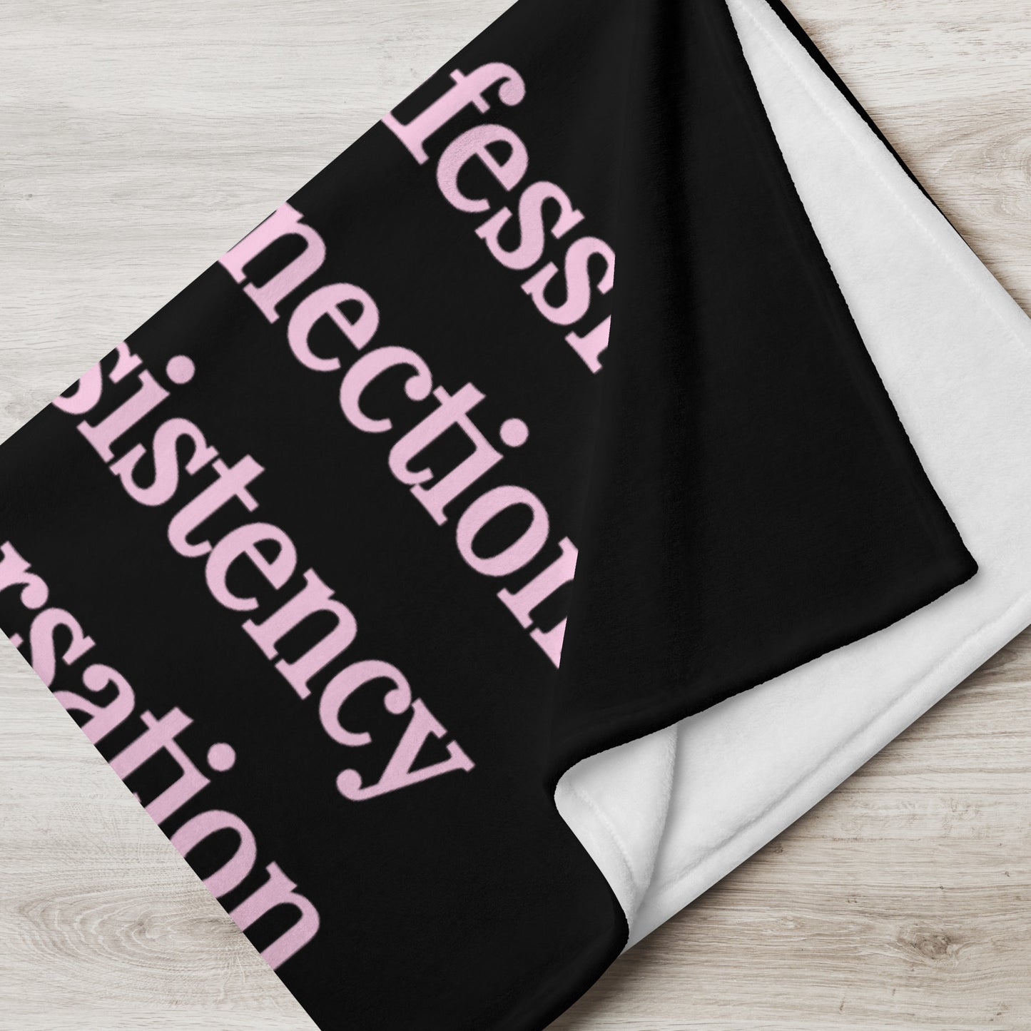 Prayer velvety soft throw blanket - Light Pink/Black