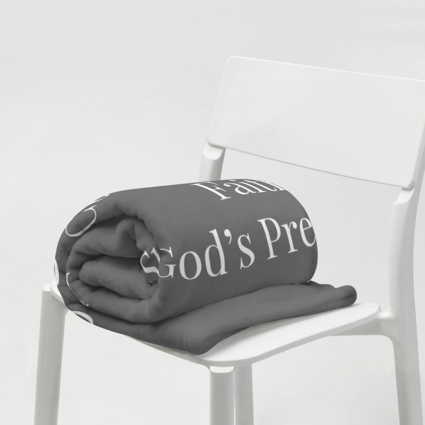 Prayer velvety soft throw blanket - Grey/White