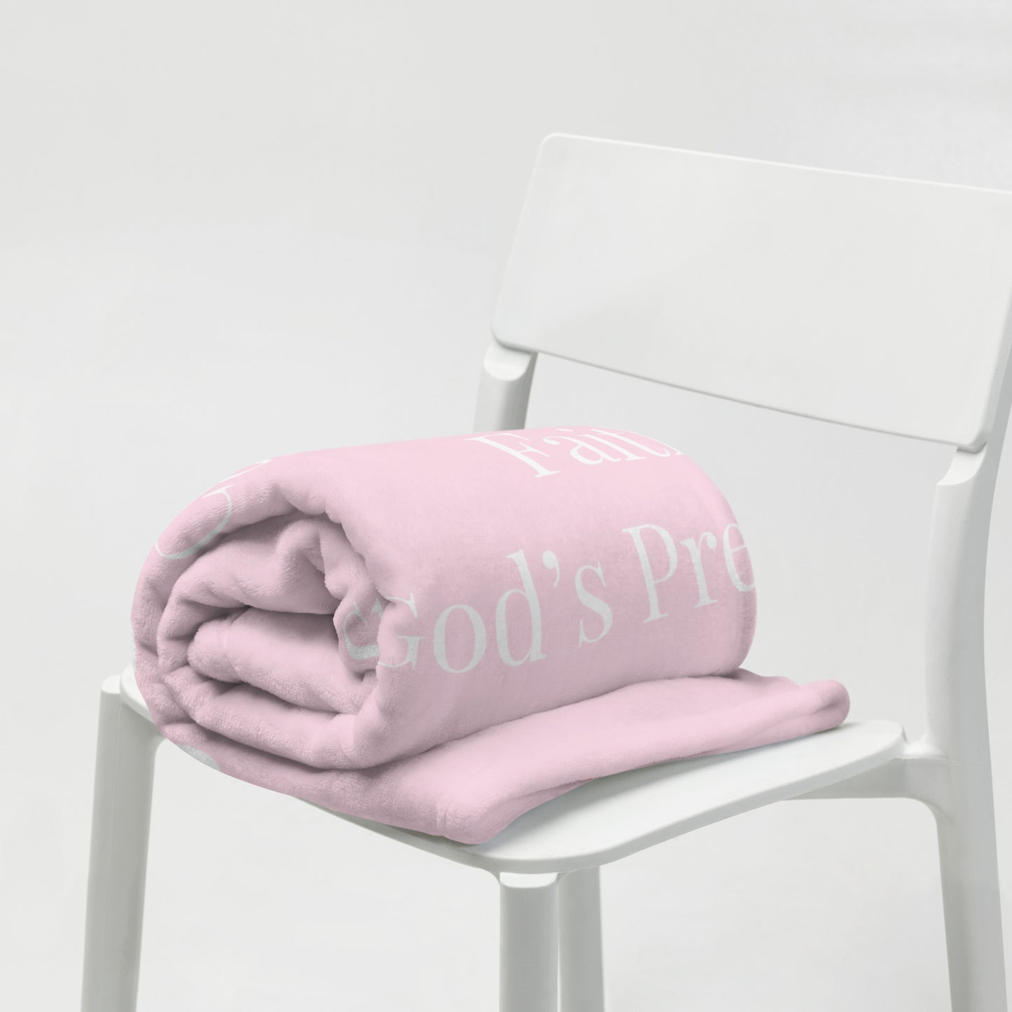 Prayer velvety soft throw blanket - Light Pink/White