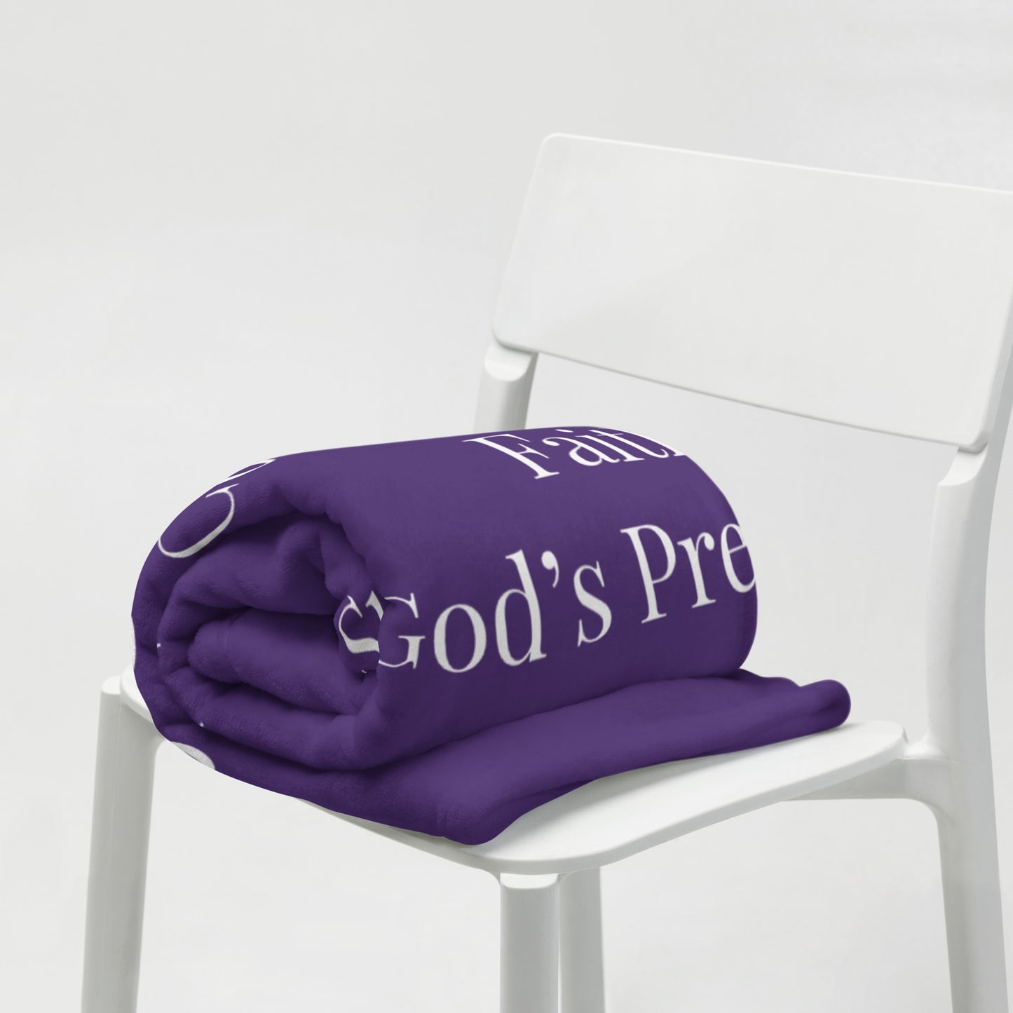 Prayer velvety soft throw blanket - Purple/White