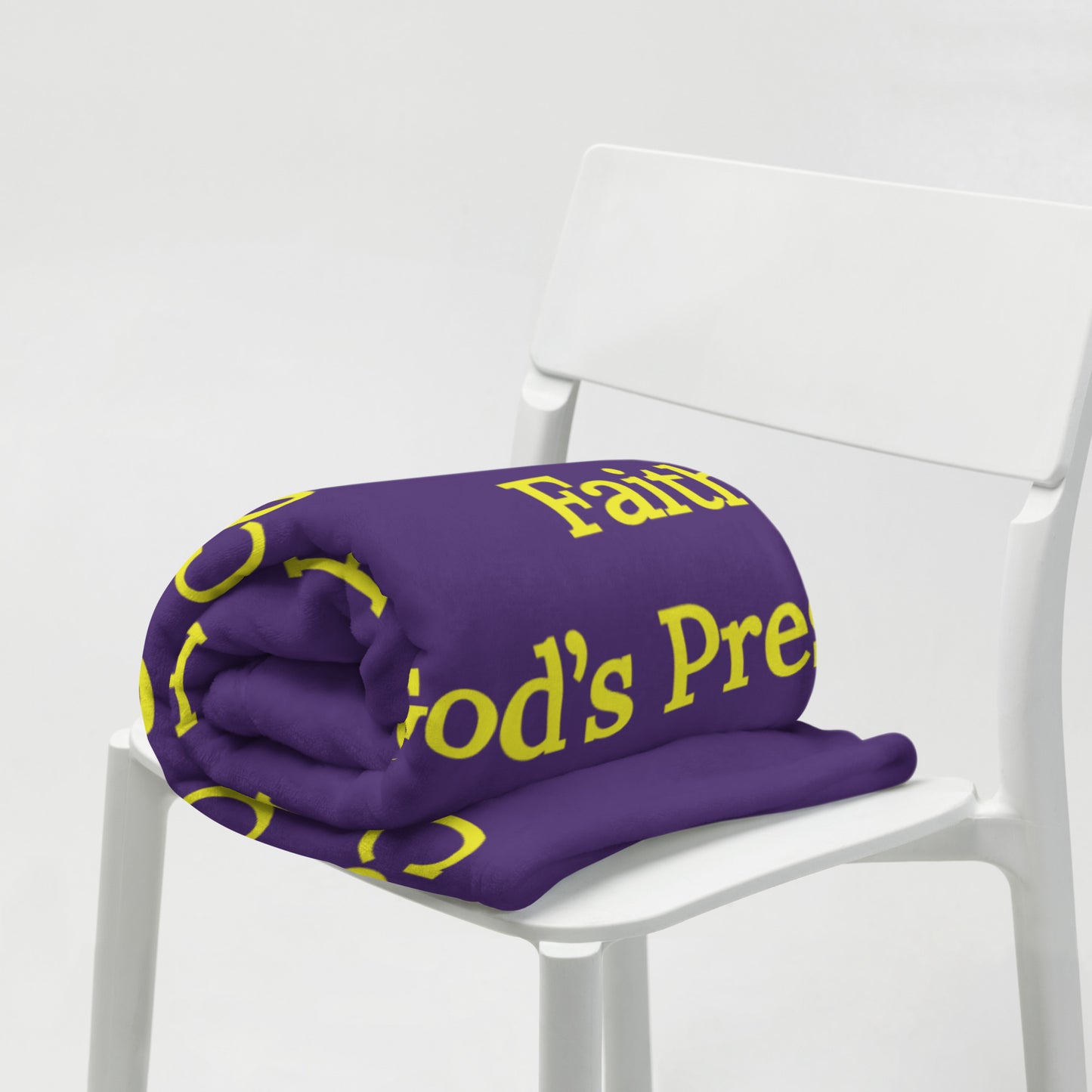 Prayer velvety soft throw blanket - Purple/yellow