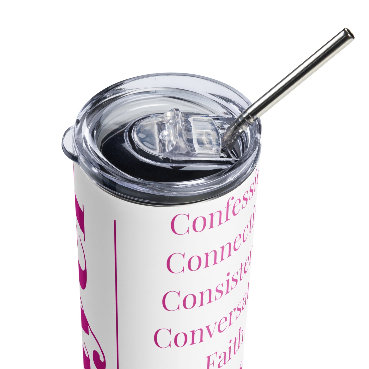 Prayer inspirational stainless steel tumbler - Pink Print