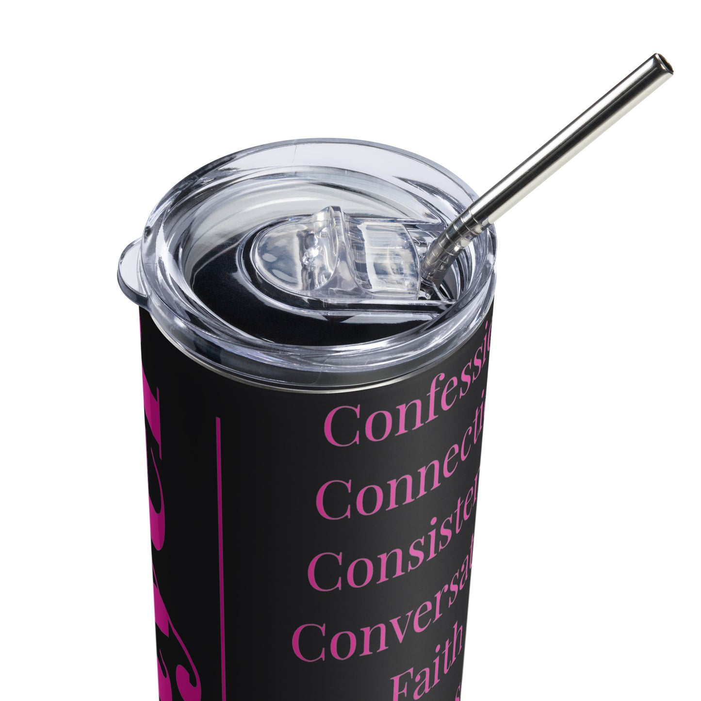 Prayer inspirational stainless steel tumbler - Pink Print