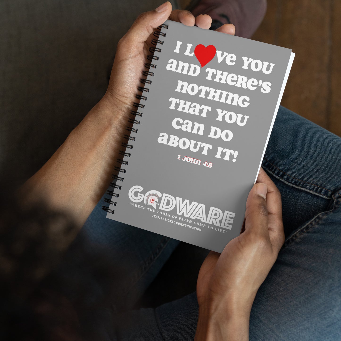 I Love You Spiral notebook - Grey