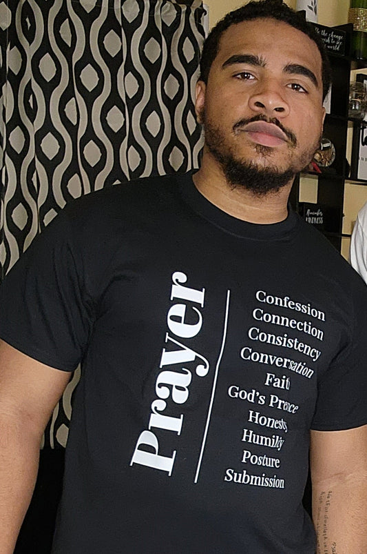 Prayer Unisex cotton t-shirt (White Print)