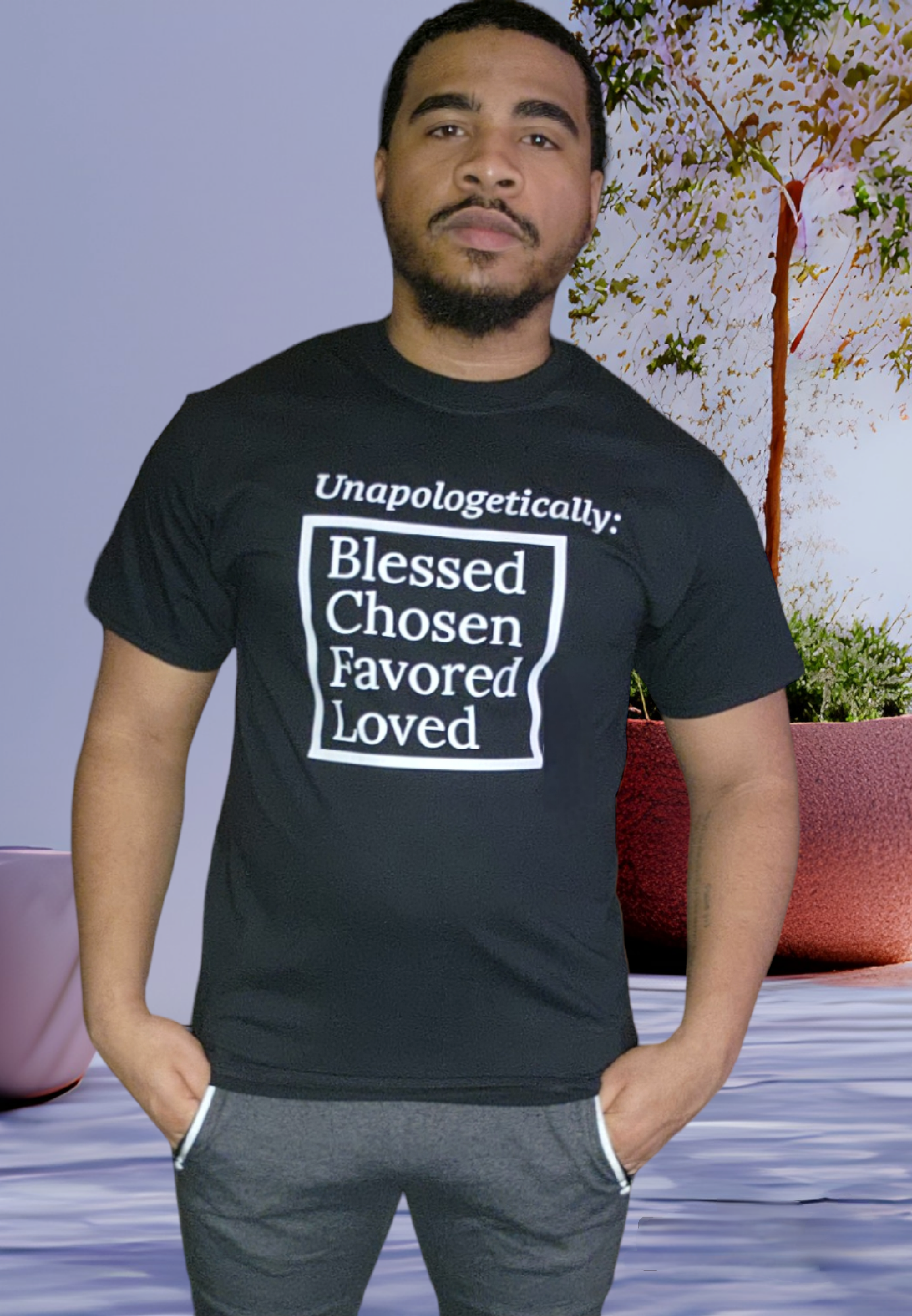 Unapologetic short-sleeved classic t-shirt (men) - White Print