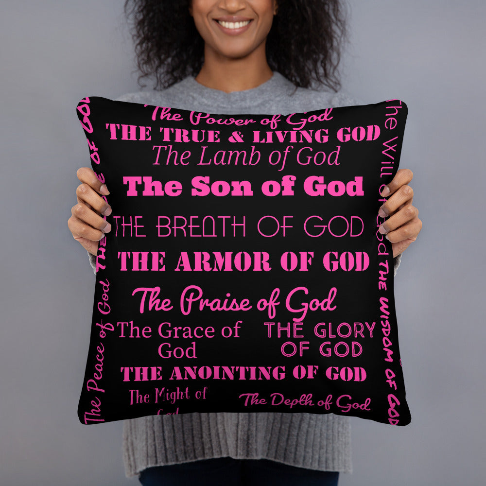 Attributes of God cork back coaster - Pink/Black