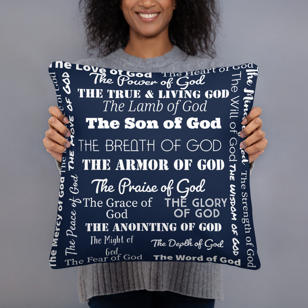 Attributes of God canvas wall decor - Navy Blue