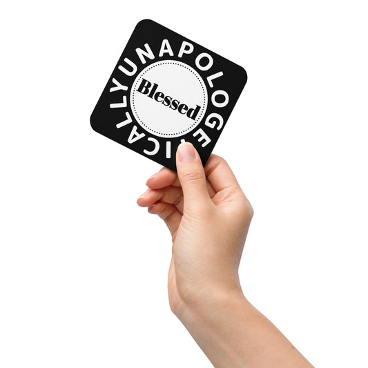 Unapologetically Blessed corkback coaster