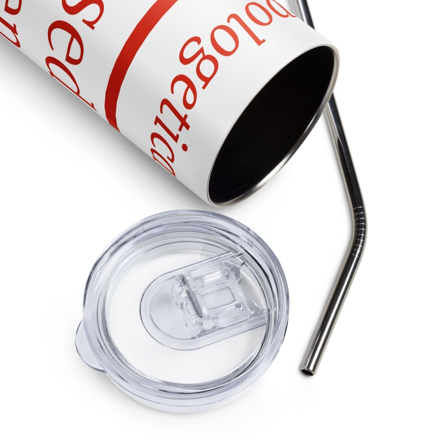 Unapologetic inspirational stainless steel tumbler - Red print