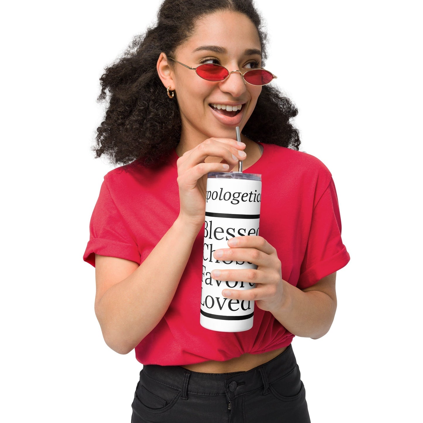 Unapologetic inspirational stainless steel tumbler - WhiteBlack