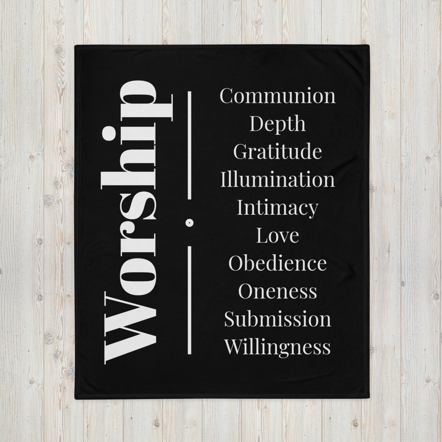 Worship velvety soft throw blanket - Black/White