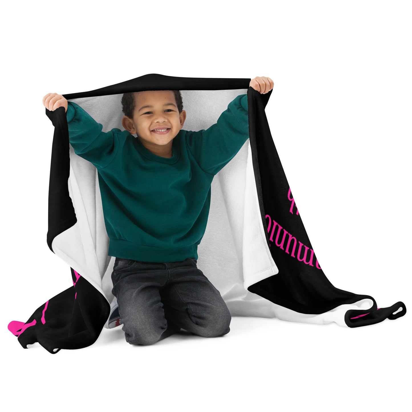 Worship velvety soft throw blanket - Pink/Black