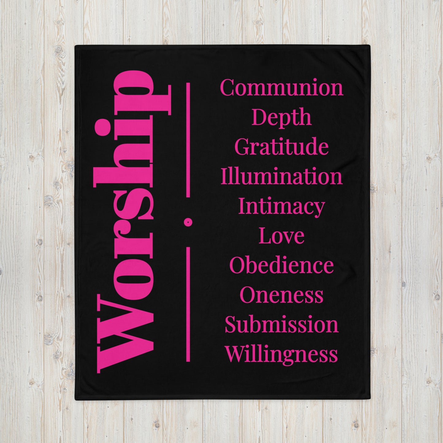 Worship velvety soft throw blanket - Pink/Black