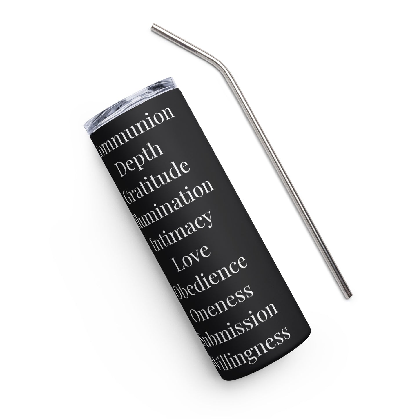 Worship inspirational stainless steel tumbler (Black)