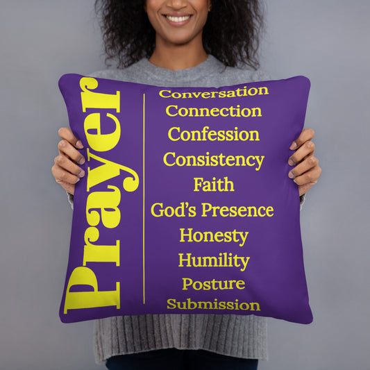 Prayer inspirational square throw pillow - Purple/Yellow