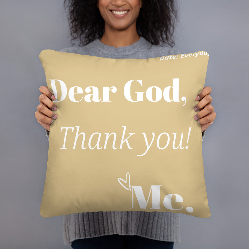 Dear God Square Throw Pillow - Earthtone