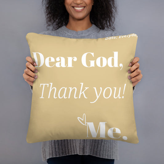 Dear God Square Throw Pillow - Earthtone