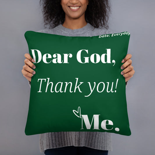 Dear God Square Throw Pillow - Forest