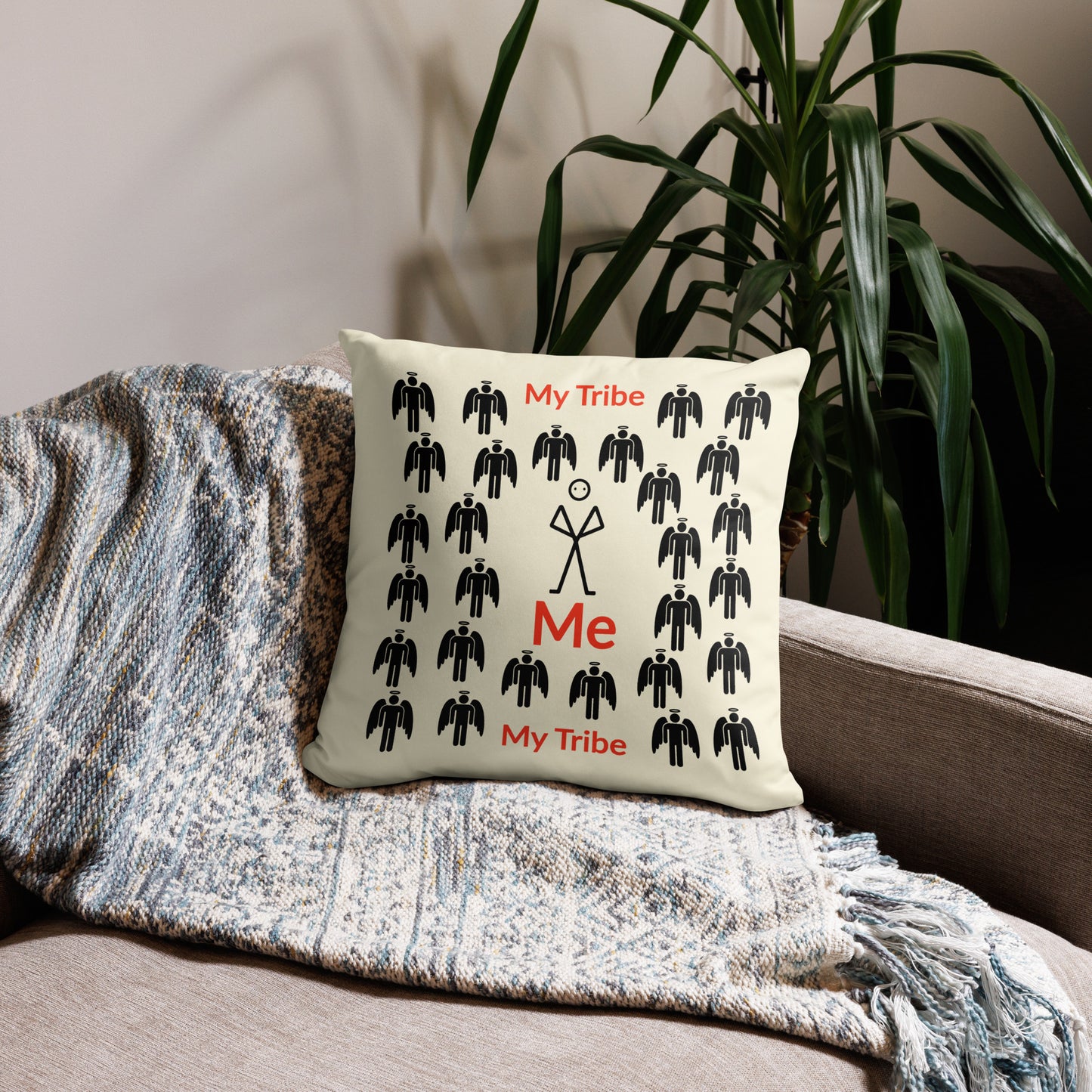 My Tribe Square Throw Pillow - Cream