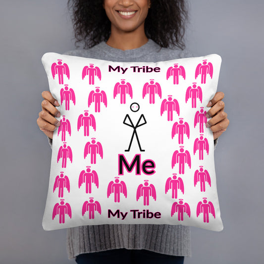 My Tribe Square Throw Pillow - White/Pink