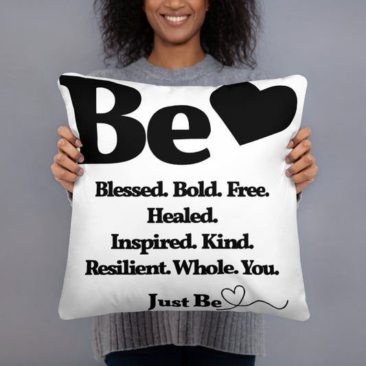 Be Inspired Square Throw Pillow - White & Black
