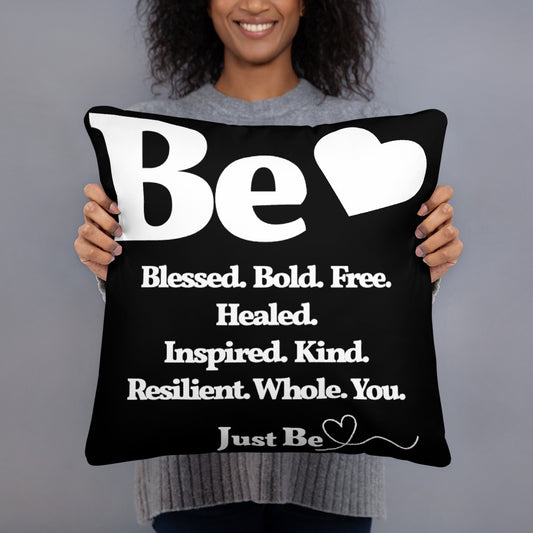 Be Inspired Square Throw Pillow - Black & White