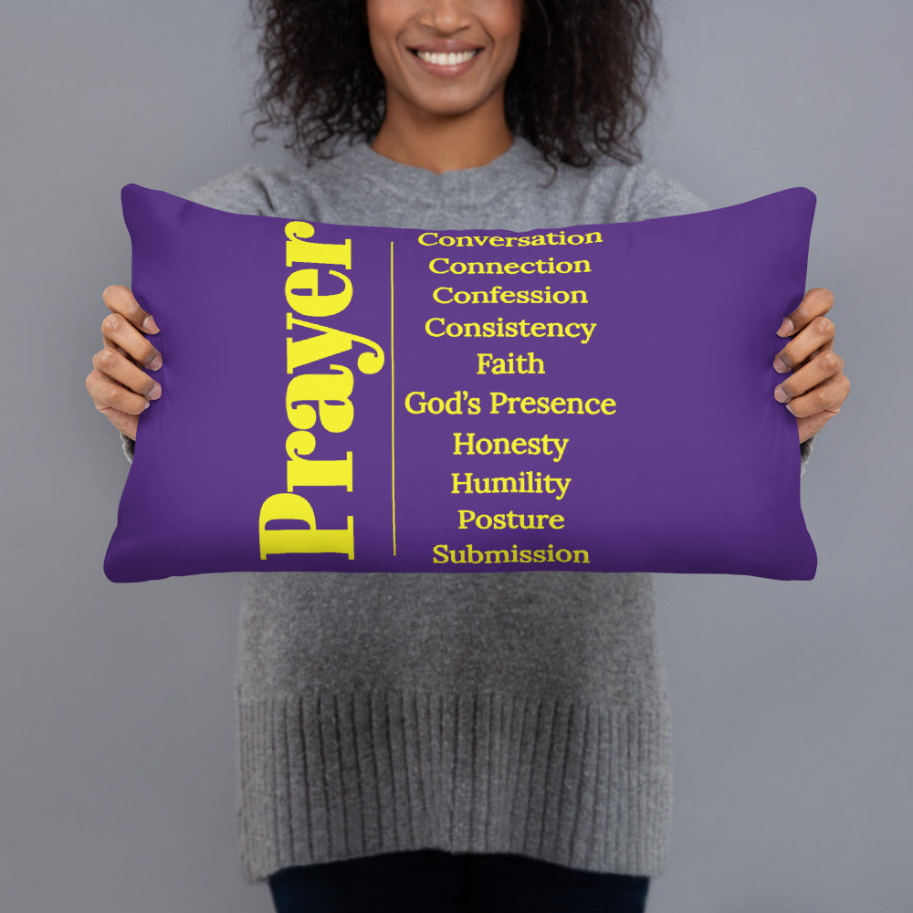 Prayer inspirational square throw pillow - Purple/Yellow