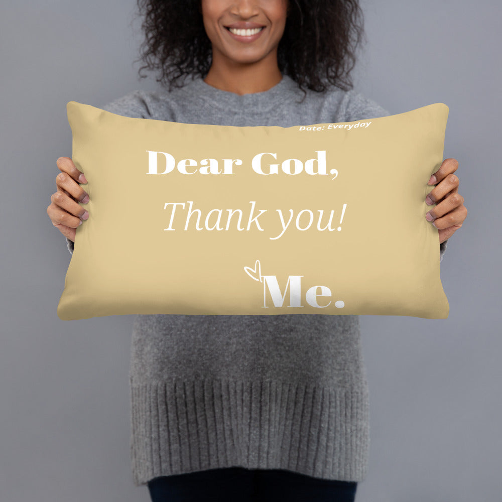 Dear God Square Throw Pillow - Earthtone
