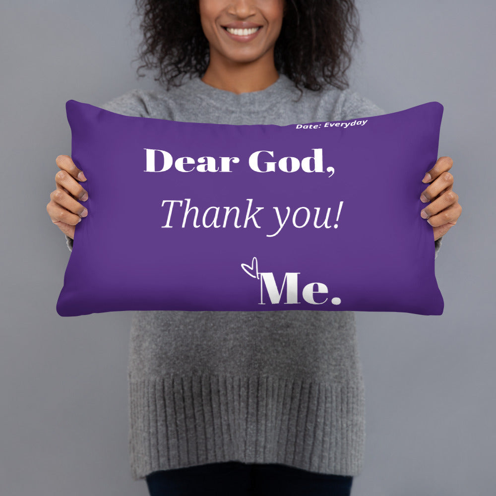 Dear God Square Throw Pillow - Purple/White