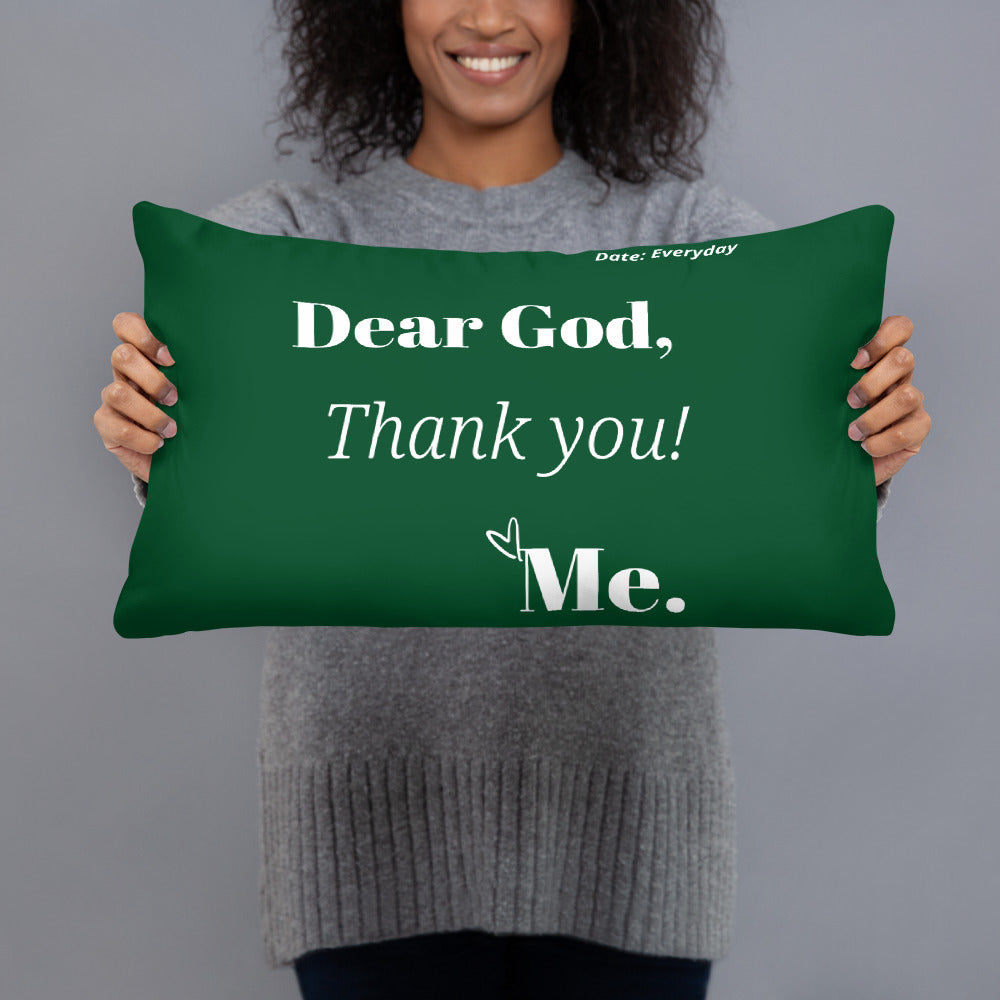 Dear God Square Throw Pillow - Forest