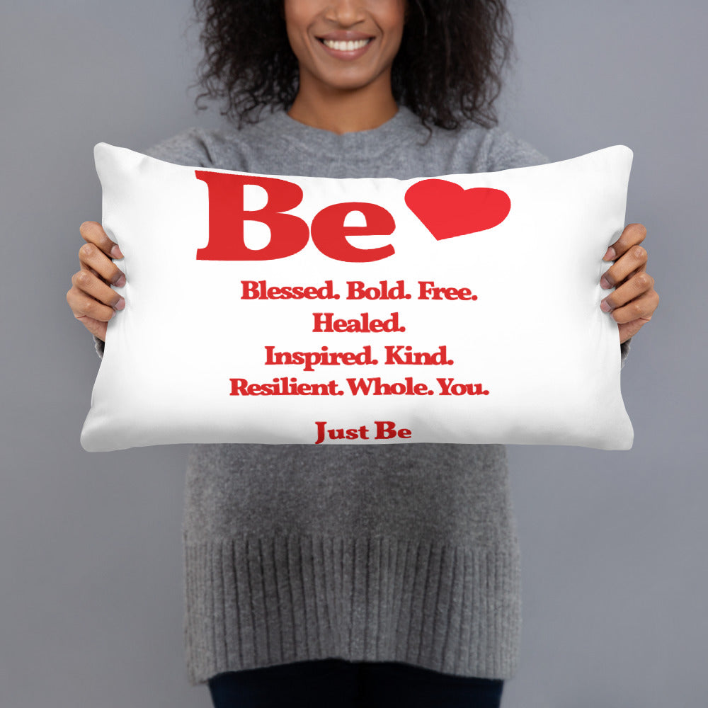 Be Inspired Square Throw Pillow - White & Red