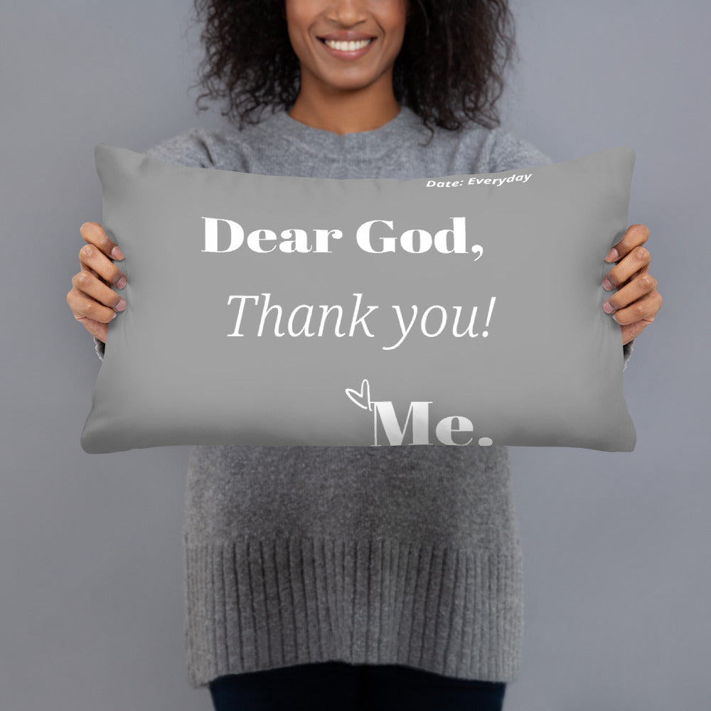 Dear God Square Throw Pillow - Grey