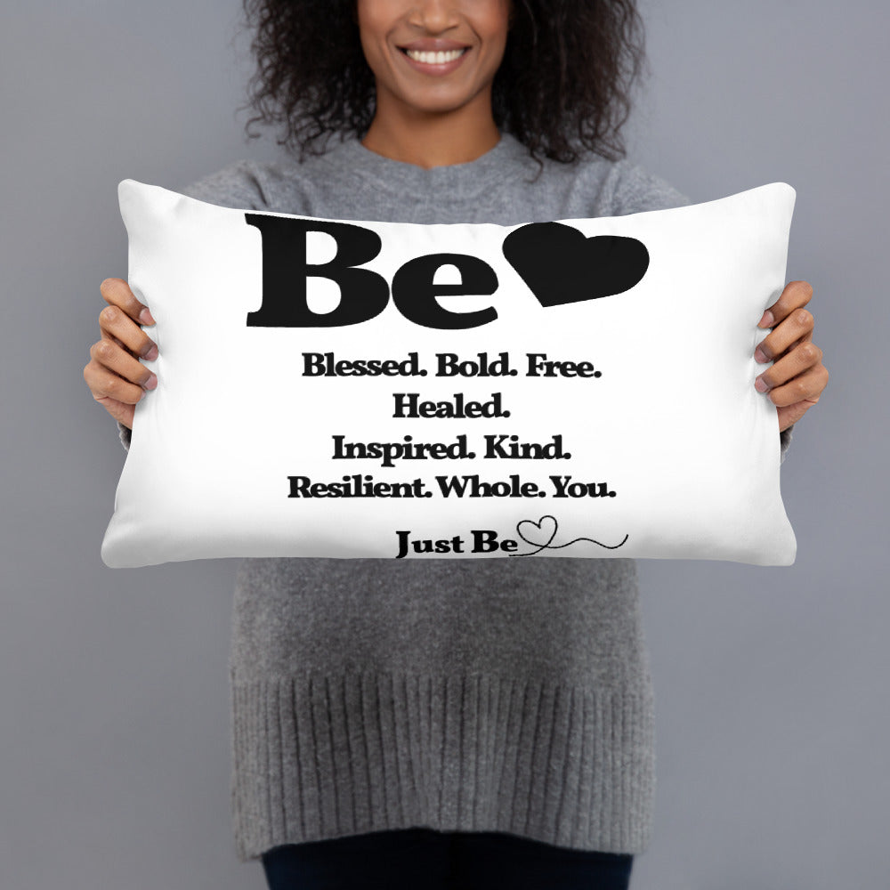 Be Inspired Square Throw Pillow - White & Black