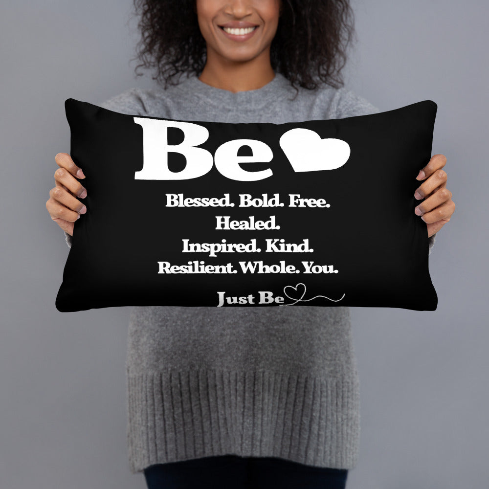 Be Inspired Square Throw Pillow - Black & White