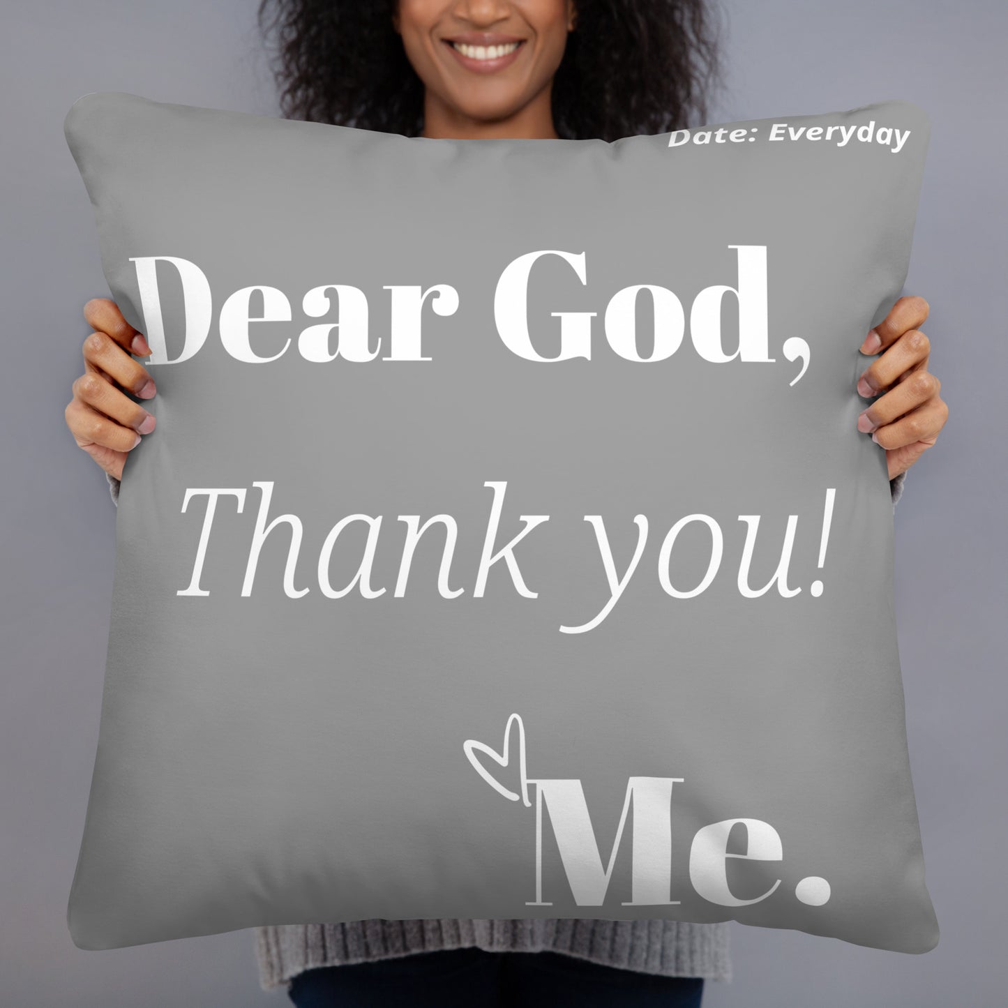 Dear God Square Throw Pillow - Grey