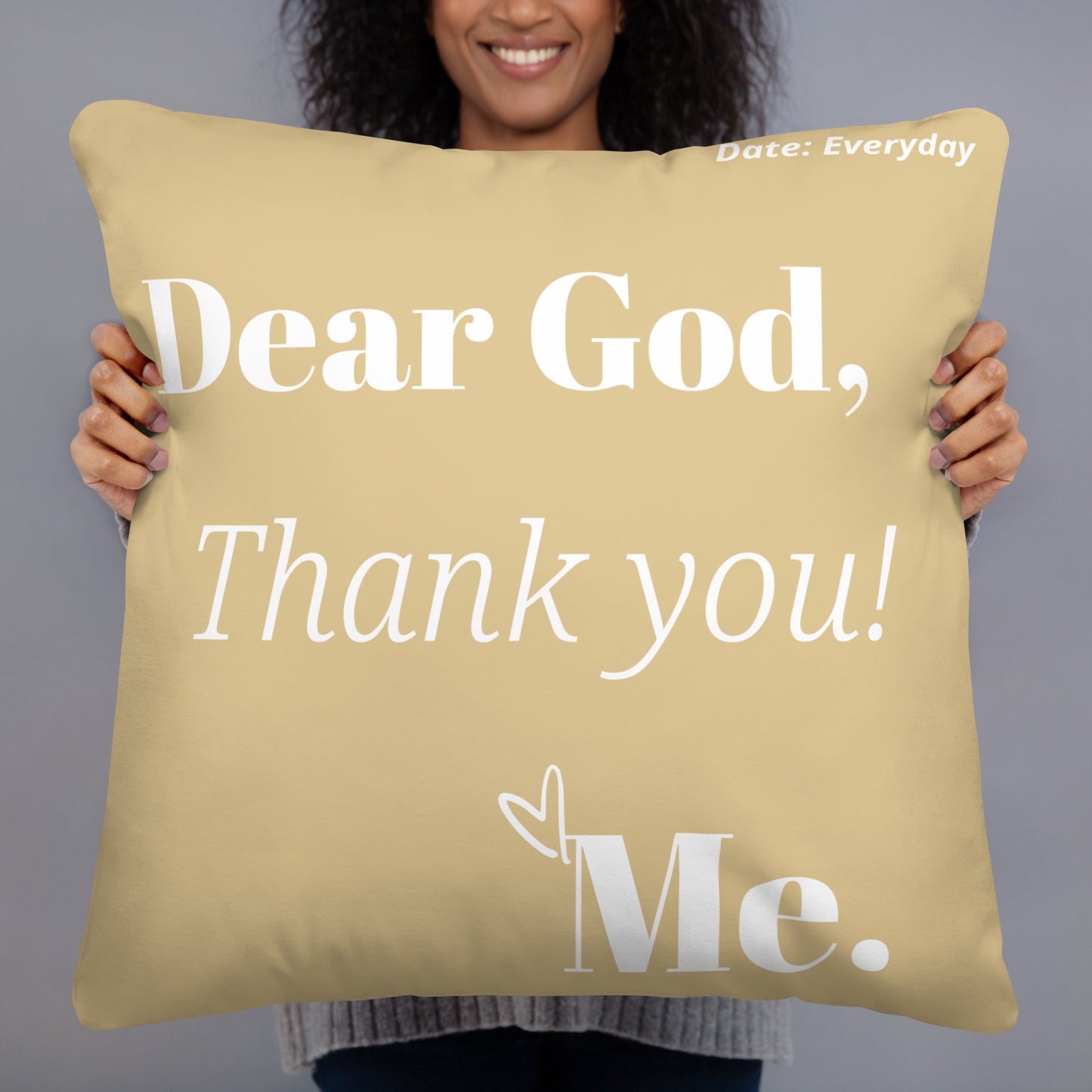 Dear God Square Throw Pillow - Earthtone