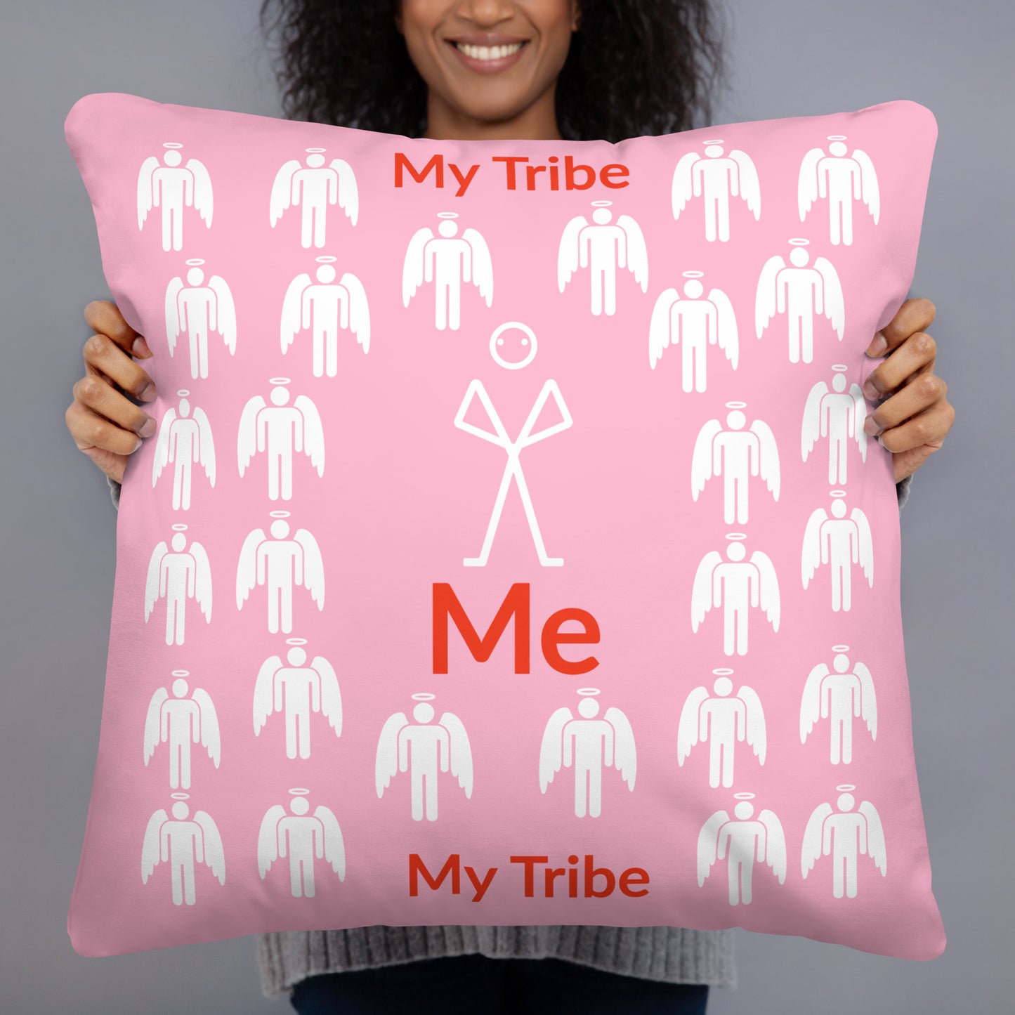 My Tribe Square Throw Pillow - Pink