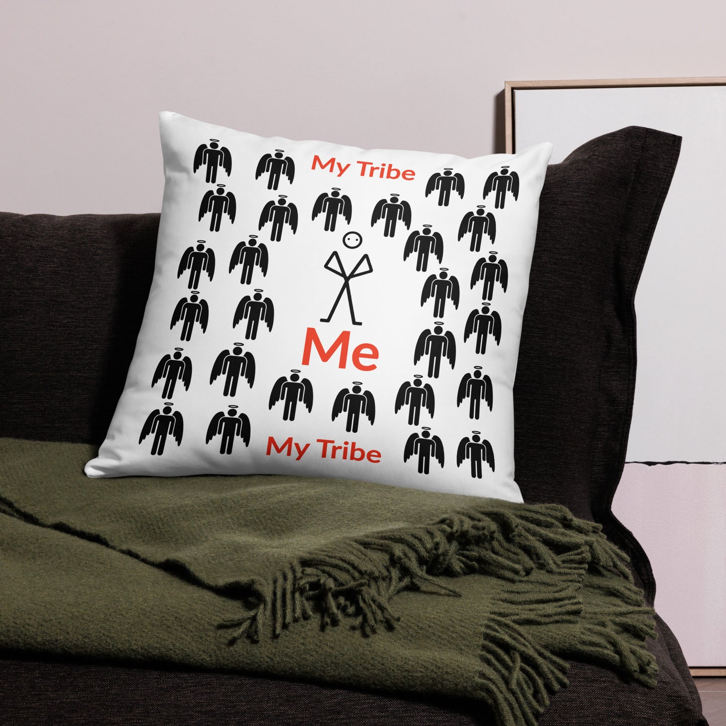 My Tribe Square Throw Pillow - White/Black