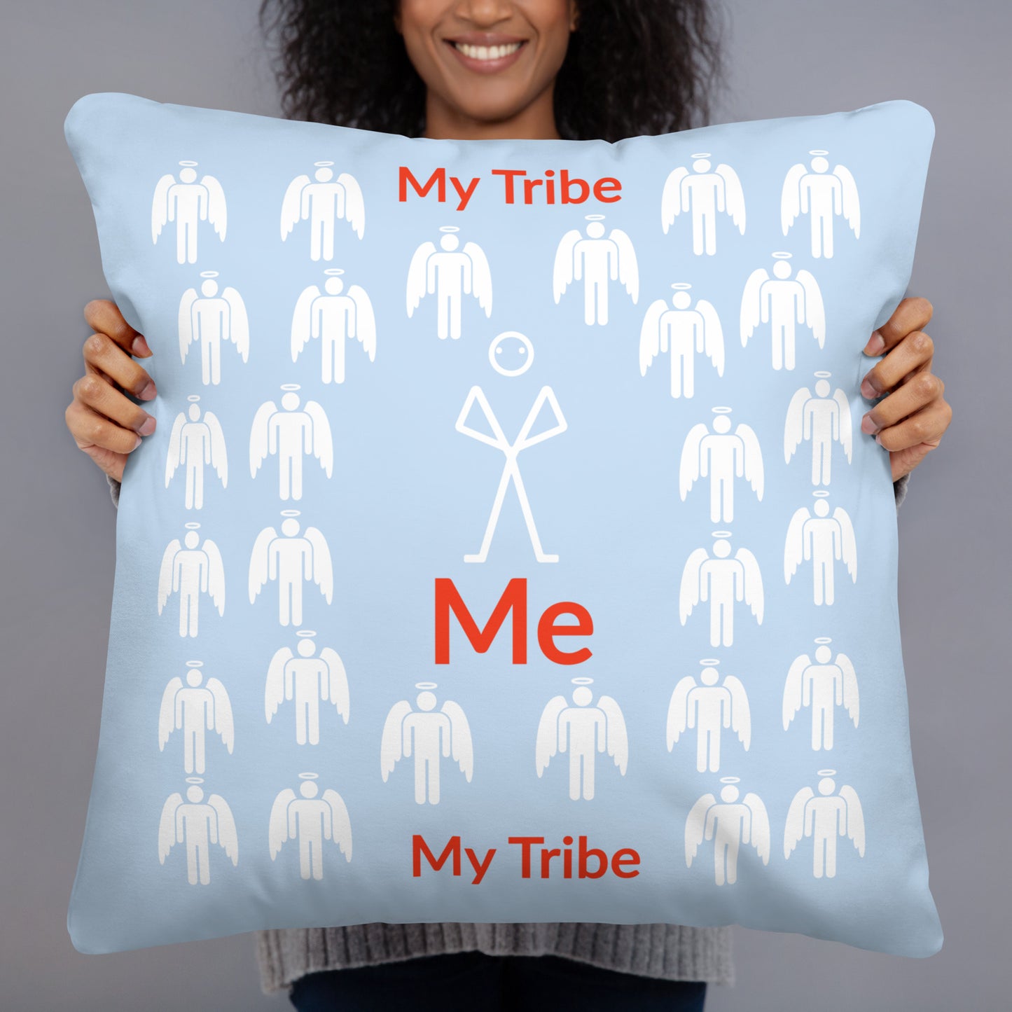 My Tribe Square Throw Pillow - Blue