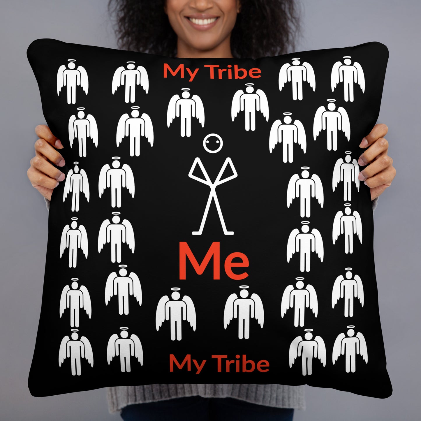 My Tribe Square Throw Pillow - Black